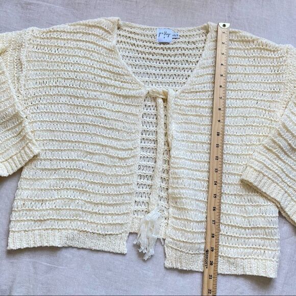 NWOT POLLY Knit Front-Tie Cardigan Layering Sweater - Picture 6 of 7